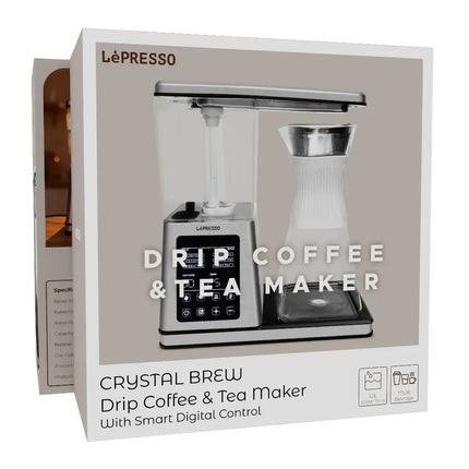 ماكينة تحضير القهوة والشاي بالتنقيط من ليبريسو كريستال برو مع تحكم رقمي ذكي - فضي